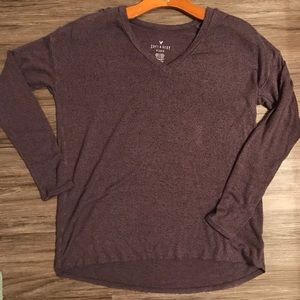 Soft Purple Plush Lace-Up Shoulder AE Sweater